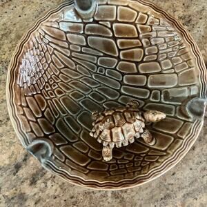 Wade Porcelain Turtle Tortoise Ashtray Key Bowl Made in England Tan Brown